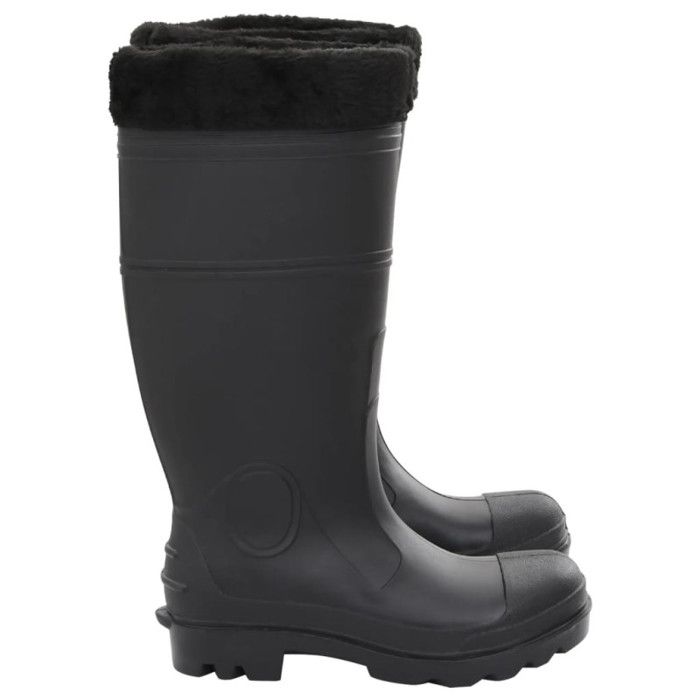 Bottes de pluie avec chaussettes amovibles noir taille 38 PVC