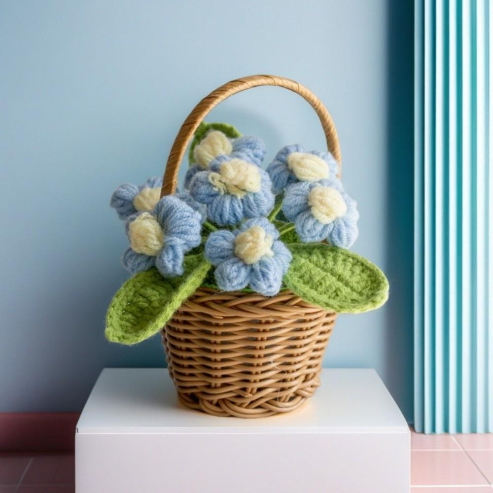New Daisy Crochet Flower Pot Hand-knitted Mini Knitted Flowers Wool Table Ornament Gift