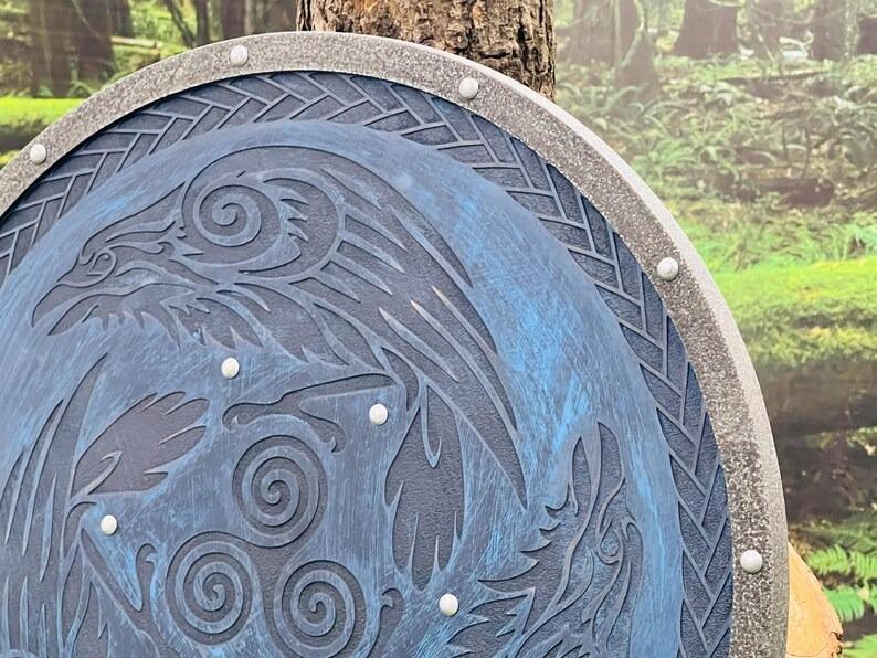 Eivor Valhalla Raven Authentic Battleworn Viking Shield