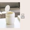 Non-slip Small Trash Can with Lid Round/Triangle Plastic Waste Bin Mini Desktop Trash Can  Kitchen