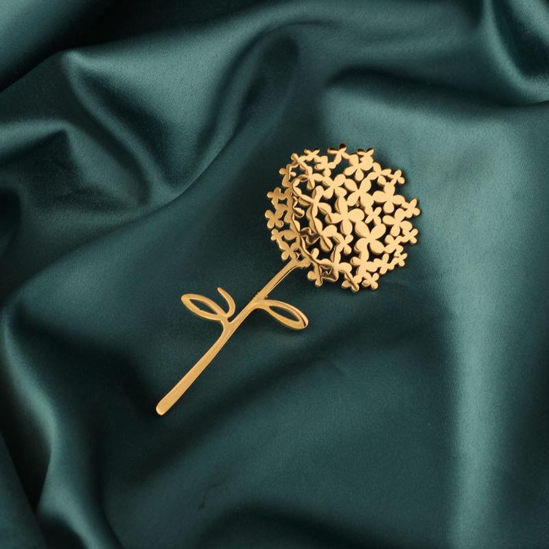 Elegant Metal Dandelion Brooch Hollow Pin for Women Fashion Floral Lapel Accessory for Gift or Celebration
