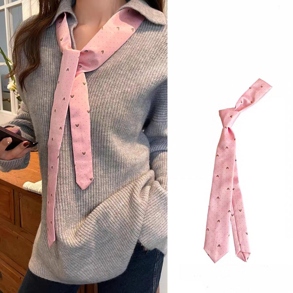 Simple Korean Striped Tie Printed Stripe JK Uniform Necktie Harajuku Style Y2K Shirt Tie Decoration JK Uniform Decoration