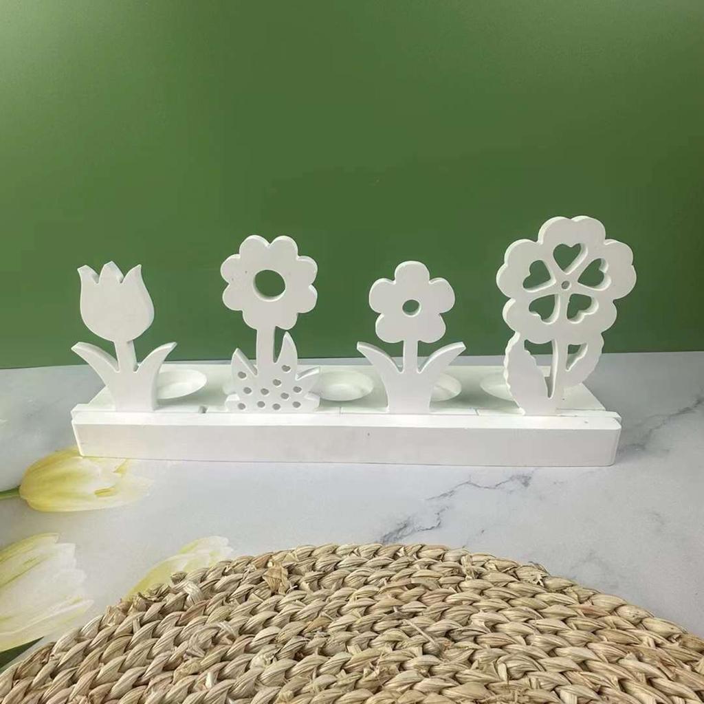 Flower Candlestick Molds with Base for Making Candle Holder Candlestick Tealight Holder Room Decorations DIY Craft