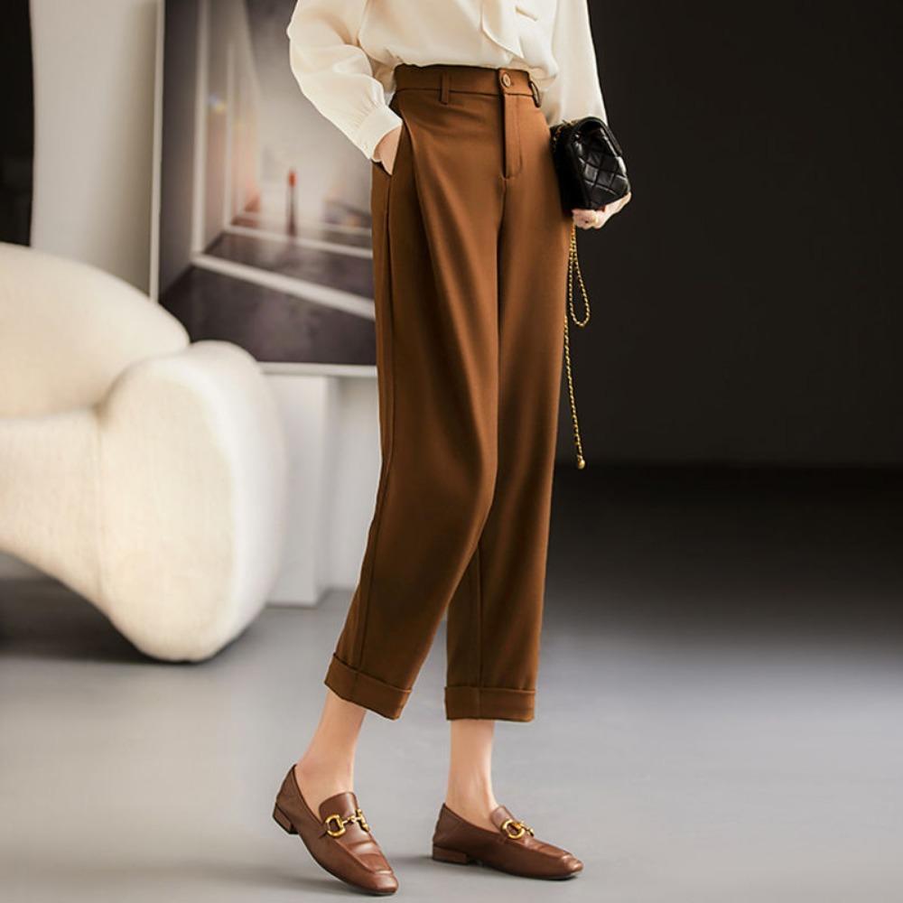 

Весенние брюки для женщин, темпераментные, облегающие, коконообразные, брюки-серпы, новый стиль, маленькие девятиточечные брюки Харлен, брюки-ножницы XXL шампанского