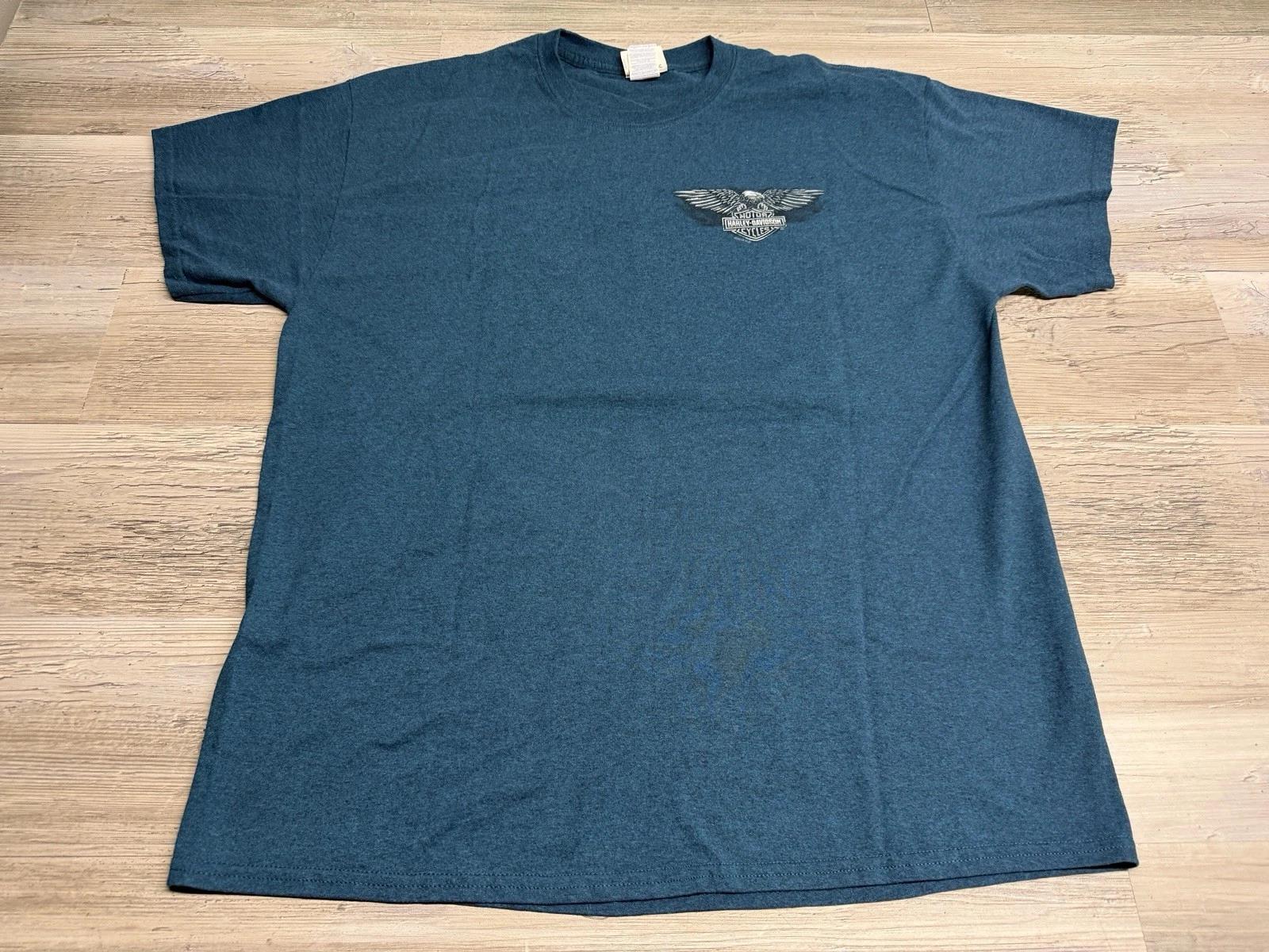 Harley Davidson Shirt Mens XL Blue Alligator Sarasota Florida Rossiter s 3XL