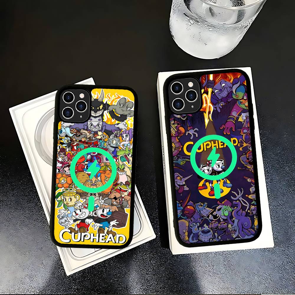 C-Cuphead Classic Game For Magsafe Magnetic Wireless For IPhone 16 15 14 13 12 11 17 Pro Max Plus Phone Case
