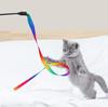 Interactive Coloured Ribbon Cat Toys Teasing Catd Stick Satin Ribbon Cat Stick Toys Kitten Playing Teaser Wand Toy Pet Supplies