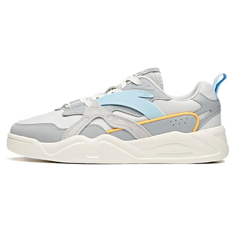 New Anta Slip Resistant Shock Absorbers With Abrasion Resistant Properties Low top Skateboard Shoes Men's Gray White Blue 112038046-3