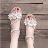 Size 35-43, Large Size Women's Shoes Flower Sandals Female Student Korean Version Versatile 41 Fairy Wind Flat Bottom Beach Shoes Summer 42