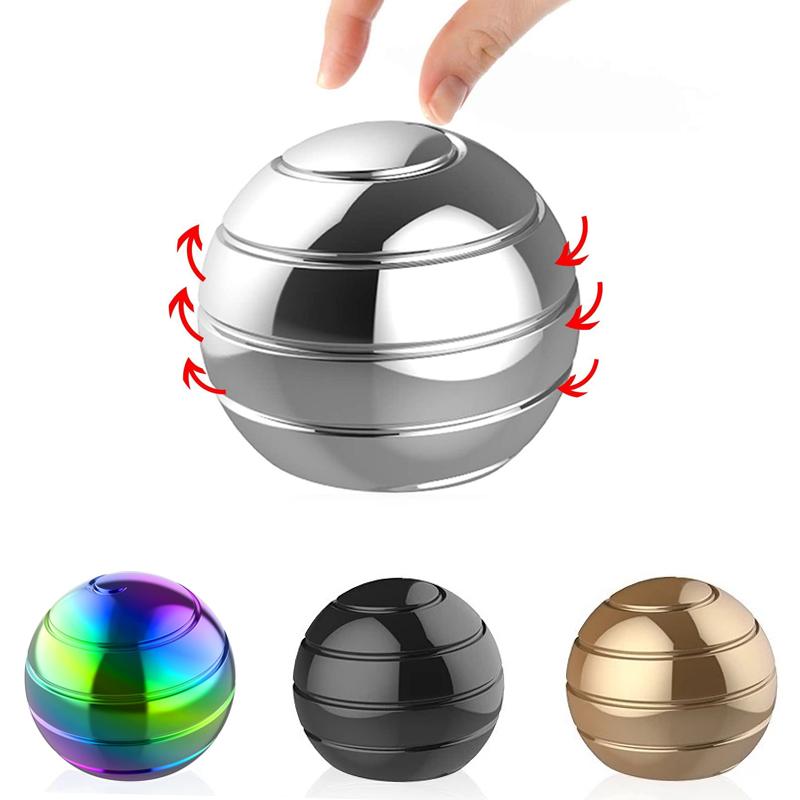 Kinetická stolní hračka Optická iluze Kovová Fidget Spinnigová koule Velká velikost 55 mm Hračky Spinner na odbourání stresu pro dospělé Teenagery Dárky