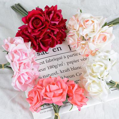 5 Teile/satz Künstliche Rose Realistische Gefälschte Blume Hochzeit Party Home Office Tisch Mittelstück Faux Floral Pflanzen Zweig Pick Stem Dekoration Ornament