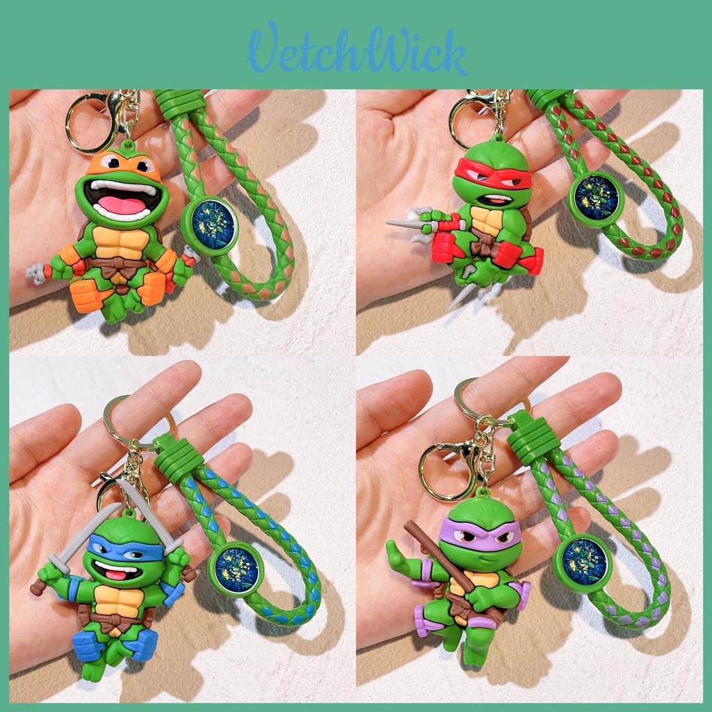 2024 Ninja Turtles Silicone Keychain Cute Cartoon Figure Creative Key Ring Accessory