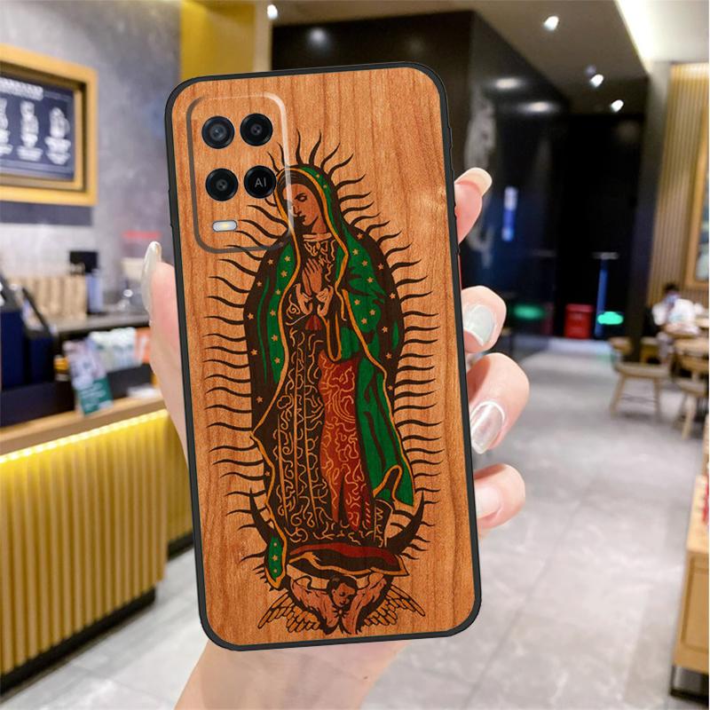 Guadalupe San Judas Wood Case For Oppo A5 Pro A15 A17 A57 A77 A60 A80 A40 A18 A38 A58 A78 A98 A96 A76 A16 A94 A74 A54