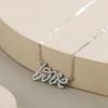 Ailmay Authentic 925 Sterling Silver Elegant Love Letter CZ Pendant Necklace for Women Wedding Engagement Fine Jewelry