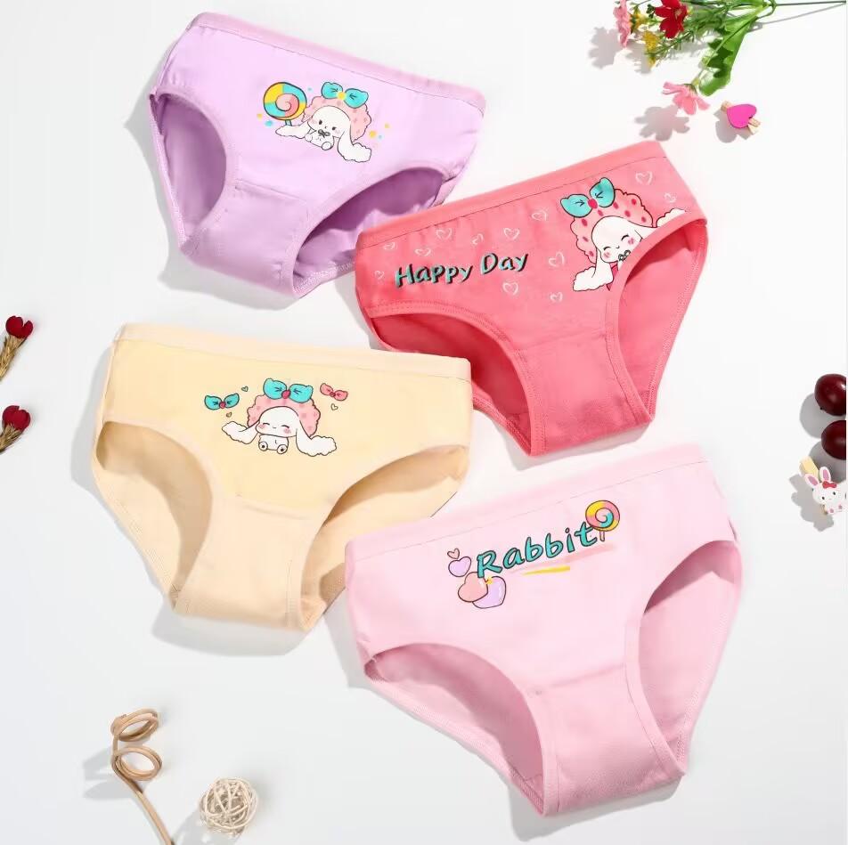 5PC  Baby Cartoon Underwear Girls Cotton Briefs Underpant Children Panties Short 2-10Years