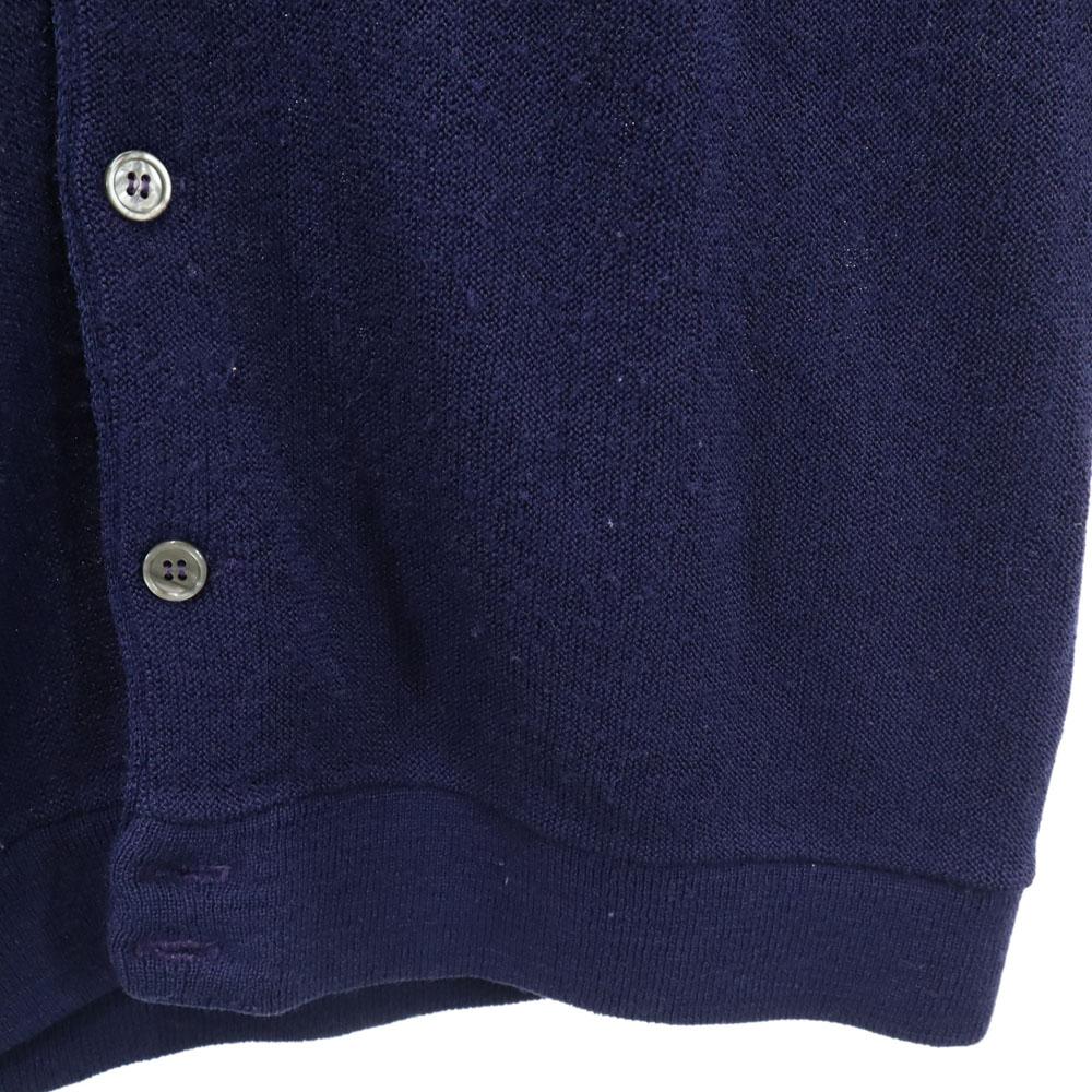 Lacoste 70s 80s Vintage Long Sleeve V Neck Knit Cardigan Navy Men's Used