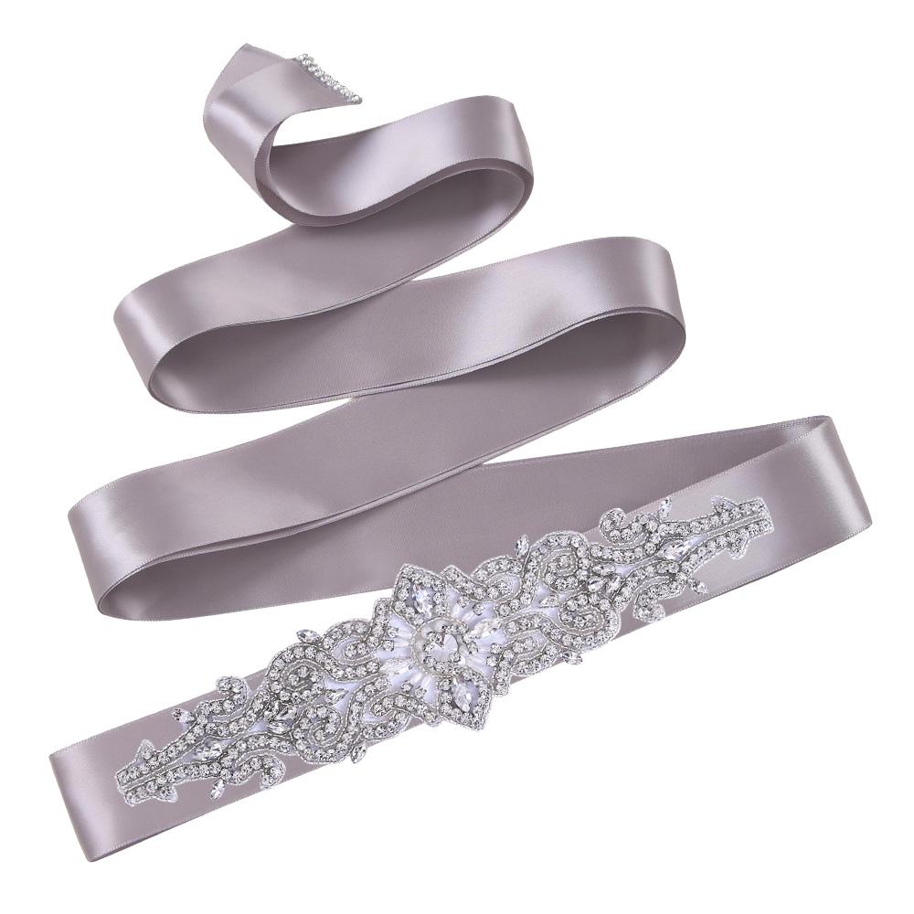 TOPQUEEN S26 Luxury Rhinestones Wedding Dresses Belt Women Crystal Applique Decoration Sparkly for Bride Waistband Bridal Sash
