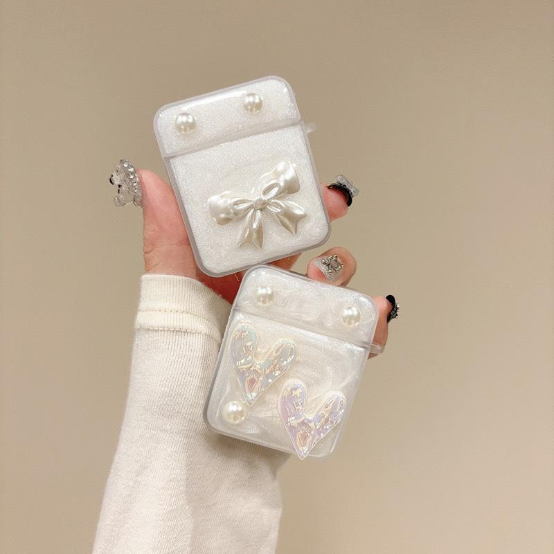 Wind Epoxy Suitable For Airpods4 Bluetooth Headset Case Protective Case Pro2 Bow 3Rd Generation Caring Woman