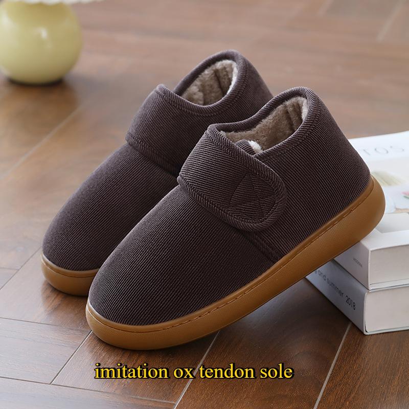 Thickening and Warm Men's Boots for Middle-aged and Elderly Men and Women, Non-slip Home Cotton Shoes Platform Boots
