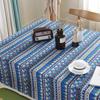 Ethnic Style Cotton Linen Striped Desk Cover Hotel Dining Table Cloth Dust Cover Cloth Household Dustproof Decorative Tablecloth