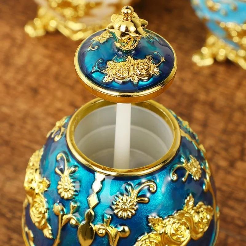 Convenient Fashion Metal Retro Toothpick Holder Toothpick Holder European Automatic Toothpick Holder Home Storage Decoration
