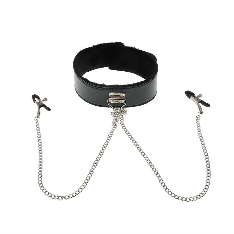Plush Collar Nipple Clamp Chain Sex Toys Sex Tools for Women Wear Adult Love Aid Toys for Training