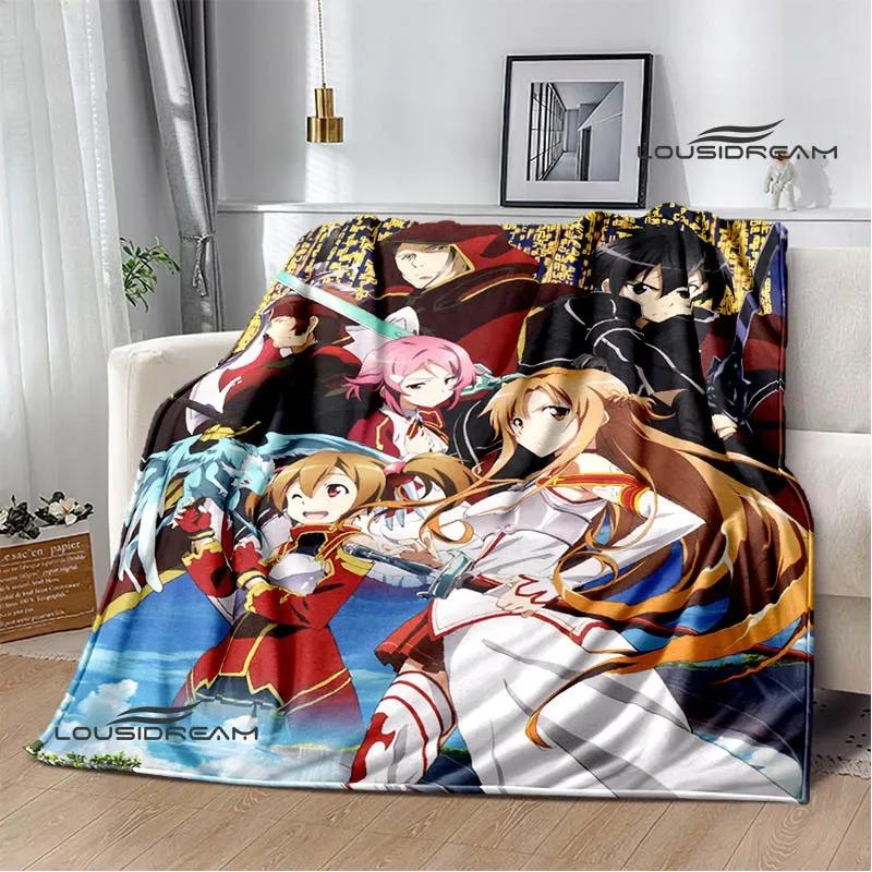 Cartoon Sword Art Online bedruckte Decken Picknickdecke Warme Flanelldecken Heim-Bettwäsche Decken für Betten Geburtstagsgeschenk