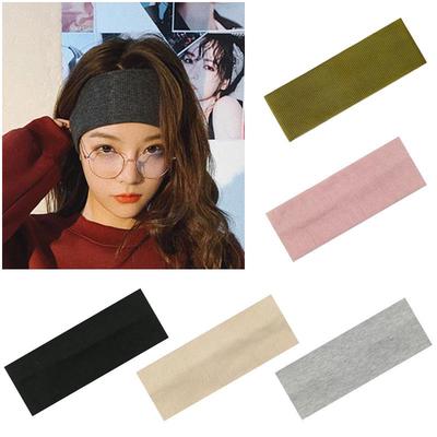 FAITOLAGI Damen-Stirnband, einfarbig, breiter Turban, gerippte, gestrickte Baumwolle, elastische Haarbänder für Mädchen