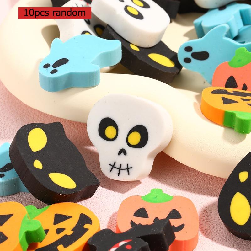 Office School Supplies Halloween Eraser Pumpkin Skull Cat Head Bat Ghost Cartoon Cute Student Stationery Gift Wholesale Gift