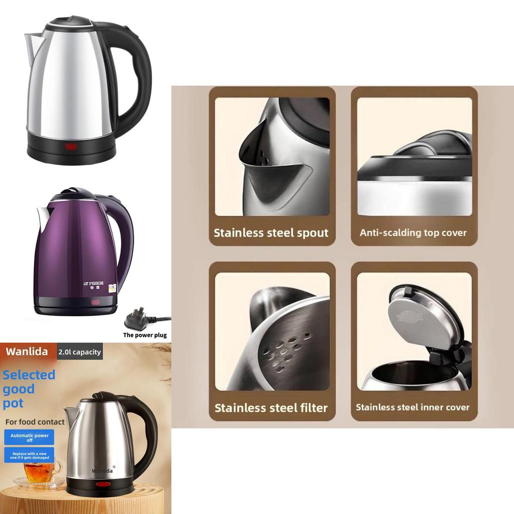 Electric Kettle Stainless Steel Fast Boil With Auto Shutoff For Home Use