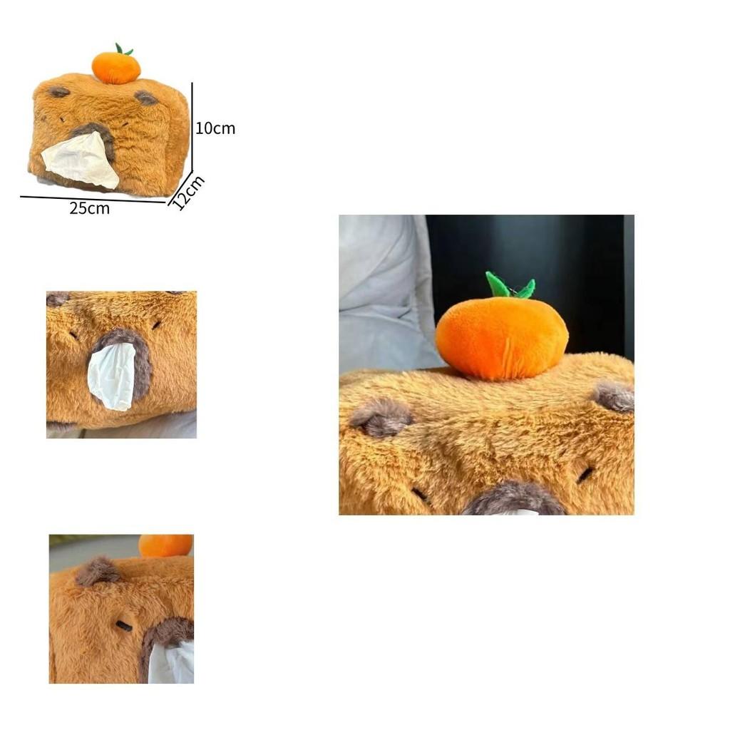 Adorable Capybara Tissue Box Plush Storage Container For Home And Car Organization