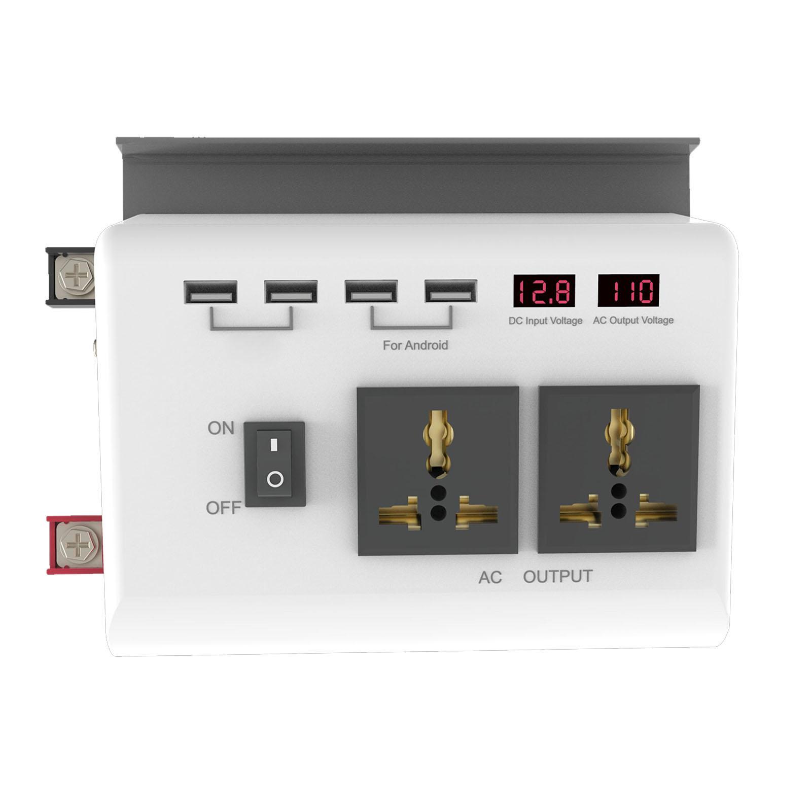 

Автомобильный инвертор постоянного тока 12 В в переменный ток 110 В с модулированным многочастотным интерфейсом зарядки, автомобильное зарядное устройство Modified Wave