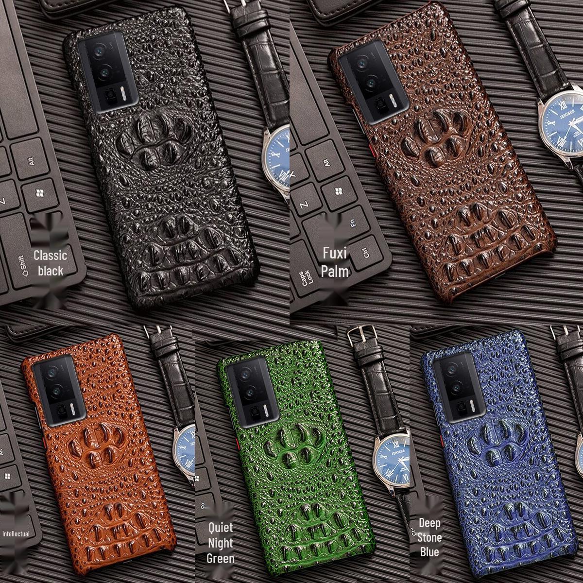 

Genuine Cowhide Leather Skull Pattern Half-Cover Protective Case for Honor Play6T, 4T, 5TPro. Honor Play 4T Pro коричневый