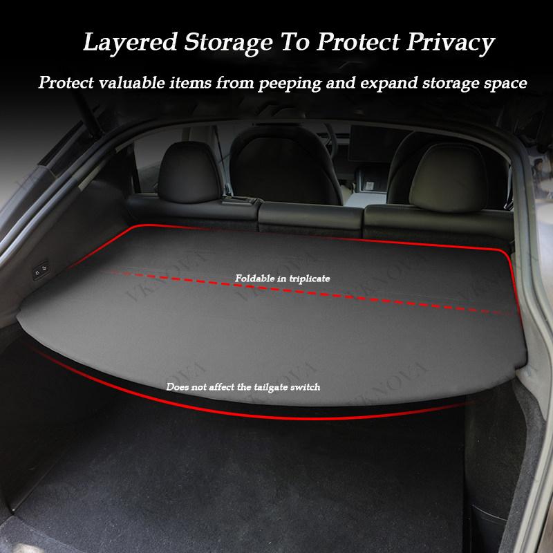 For Tesla Model Y Juniper 2025 Rear Trunk Cargo Cover Privacy Security Shield Luggage Shade Anti-Peeping Car Interior Accessorie