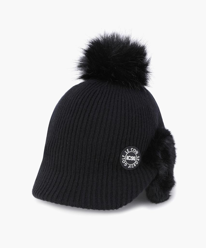 LECOQ GOLF Women'S Pom-Pom Earflap Knit Cap (Gq322Lcp92)