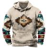 Christmas Men's Hoodie Retro Indian Animal Pattern Cowboy Style Casual Fashion Hooded Sweatshirt Unisex Harajuku Oversized Top
