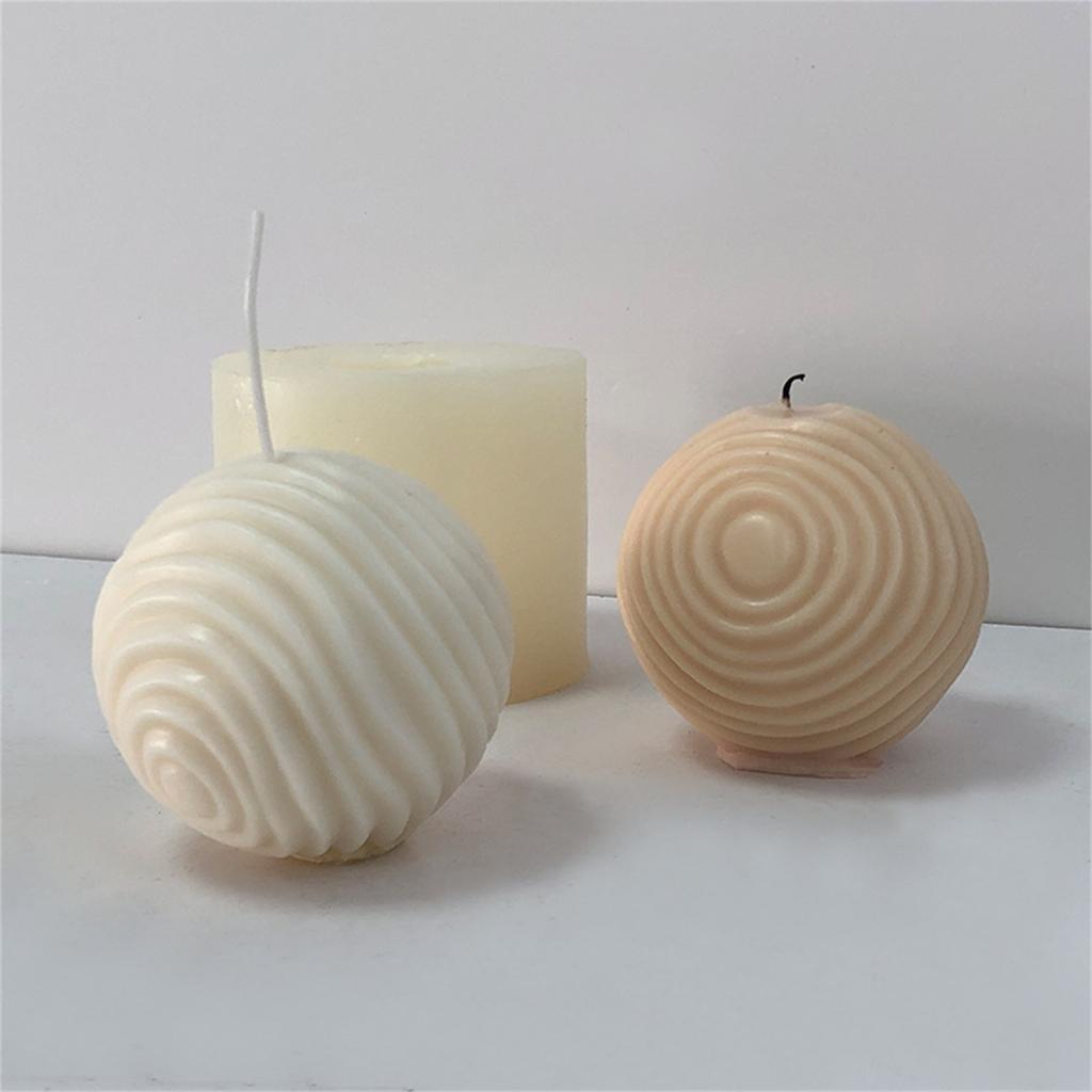Ball Shaped Candle Mold Water Ripple Textured Ball Candle Molds for DIY Candle Soap Plaster Ornament Home Decorations