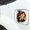 Halloween Car Sticker Spider Decorative for Car, Broken Hole Effect Dog Cat Holiday Decoration Decal Owl Self-Adhesive Sticker, Waterproof Removable