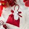 Mini Wedding Candy Bag Satin Festive Sugar Bag Portable Flower Drawstring Bag  Festival