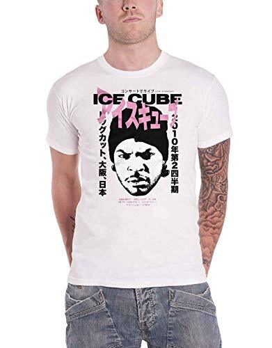 Ice Cube T Shirt Beanie Kanji Cross Logo Unisexs White L S