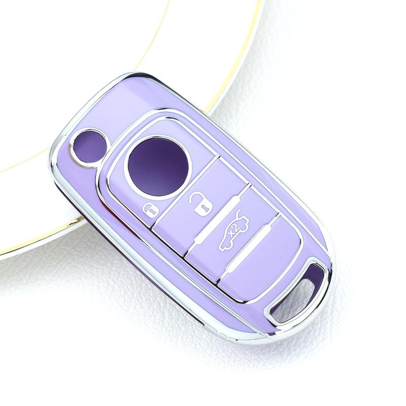 

Чехол из ТПУ для ключа-брелока, защитный чехол для ключа-выкидухи автомобиля для Fiat Cronos Egea 500X Toro Egea Toro Nuovo Grazie Tipo для Dodge Neon silver edge фиолетовый