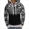 New Spring and Autumn Men's Fleece Hooded Sweatshirt Youth Trend Pullover Men's Camouflage Color Matching Slim Sweatshirt