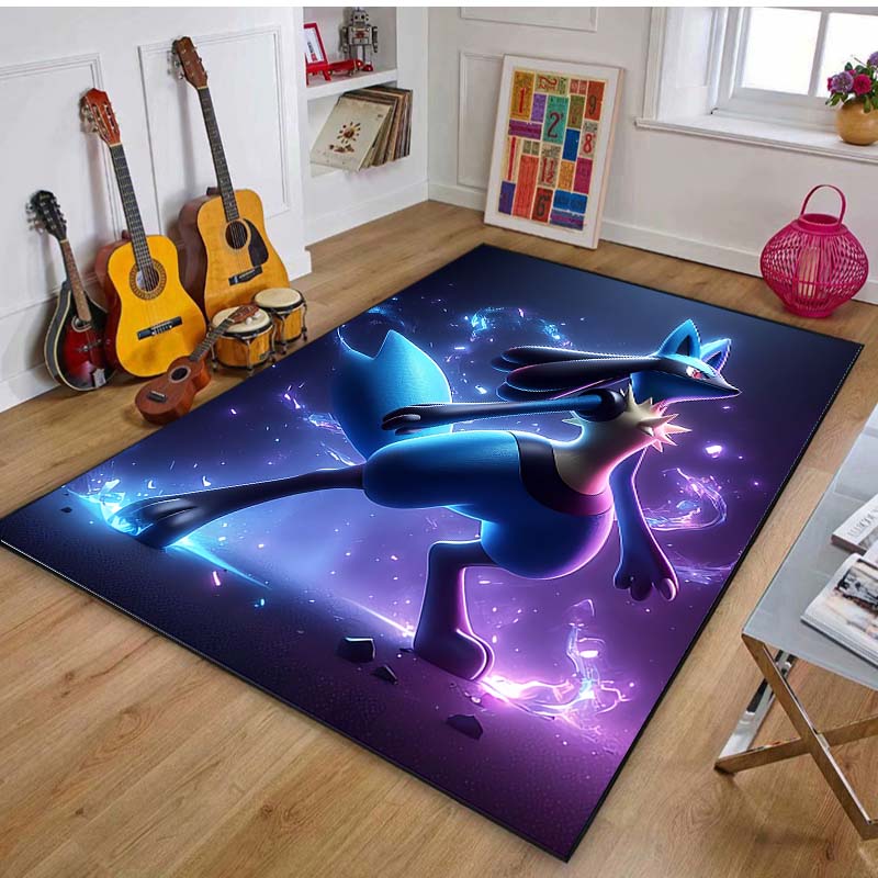 17 Styles P-Pokemon Lucario Theme Cartoon Carpets Rug for Living Room Bedroom Bedside Floor Mat Large Area Home Decor Rug Gifts