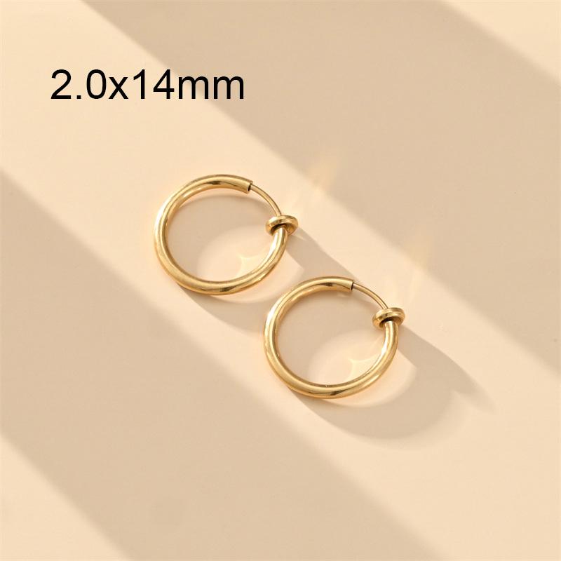 1 Pair Round Spring Ear Clip Earrings For Men/Women Stainless Steel Non-Pierced Painless Fake Earrings Classic Popular Jewelry