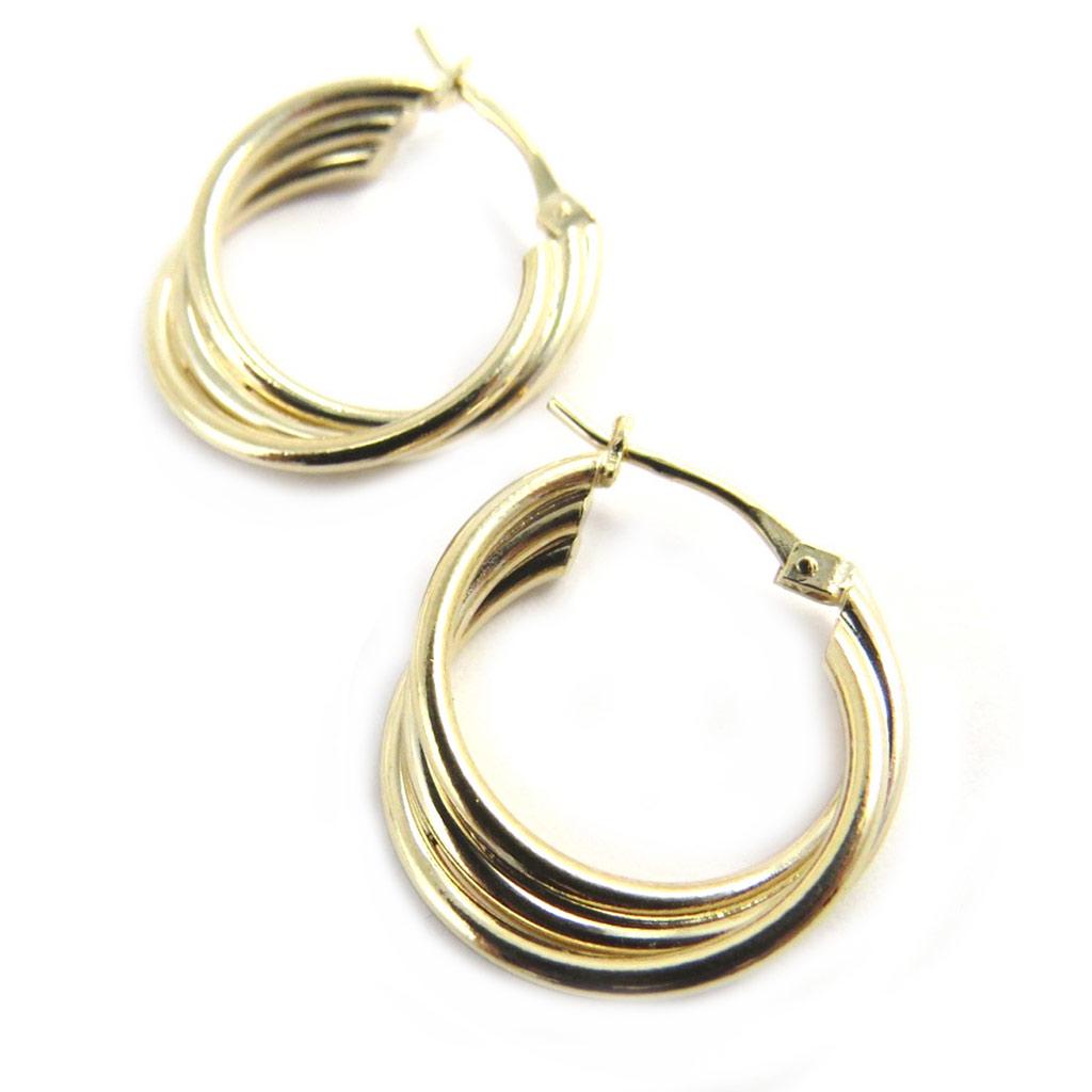 Altesse [M5024] - Créoles plaqué or 'Trio' doré (1. 6 cm)