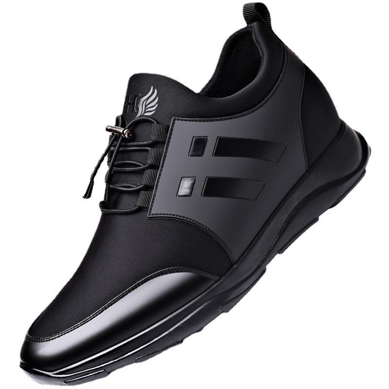 Autumn breathable men's invisible inner height increase men's shoes 6cm sports and leisure shoes leather single shoes large size men's shoes 4748