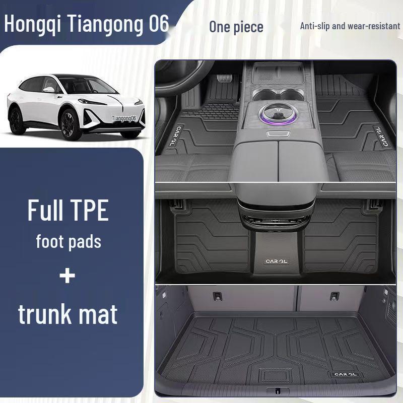 Full Coverage TPE Floor Mats for Hongqi Tiangong 06 - Main Driver Upper Layer, 25 Models