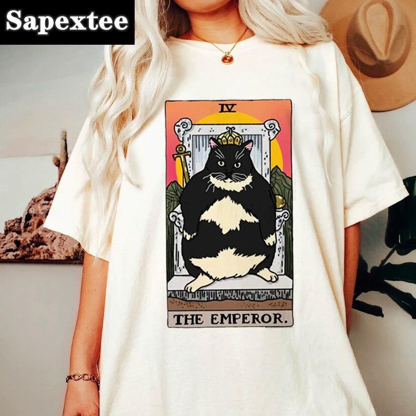 Modă Tarot Pisică Kawaii WoUnisex Tricou WoUnisex Tricou Desen Animat Model Drăguț Tricou Mânecă Scurtă Tricou WoUnisex Mărimi Mari s