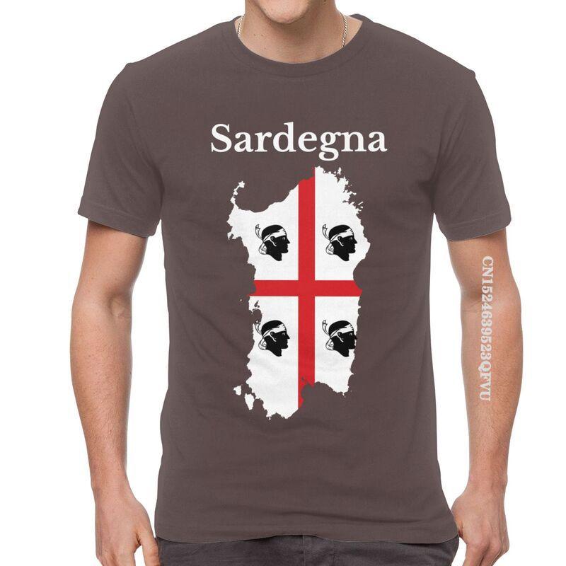 Male Sardinia Flag Map T Shirts Novelty Italy Flag Tshirt Cool T Shirt Homme Cotton Oversized Tee Tops Harajuku S