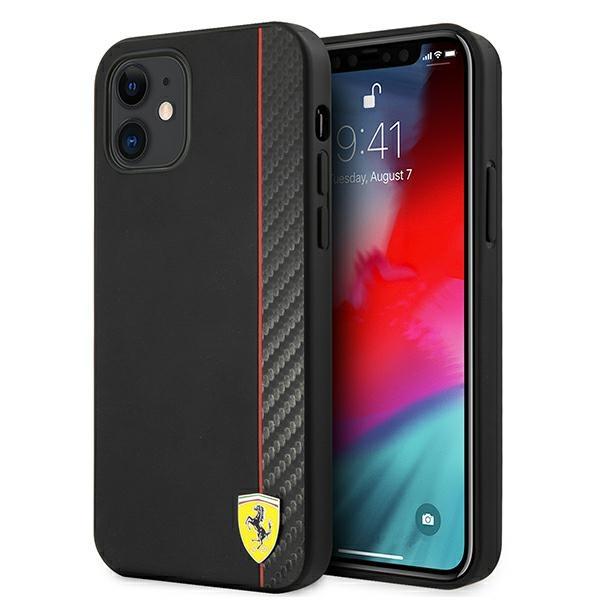 Ferrari Fesaxhcp12Sbk Iphone 12 Mini5,4 Czarny/Black Hardcase On Track Carbon Stripe